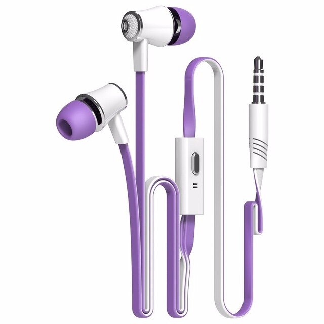 DISOUR Super Bass 3.5mm In Ear Stereo Earphones Volume Control Headset JM21 Earphone With Microphone For Xiaomi Huawei Phone PC: Purple