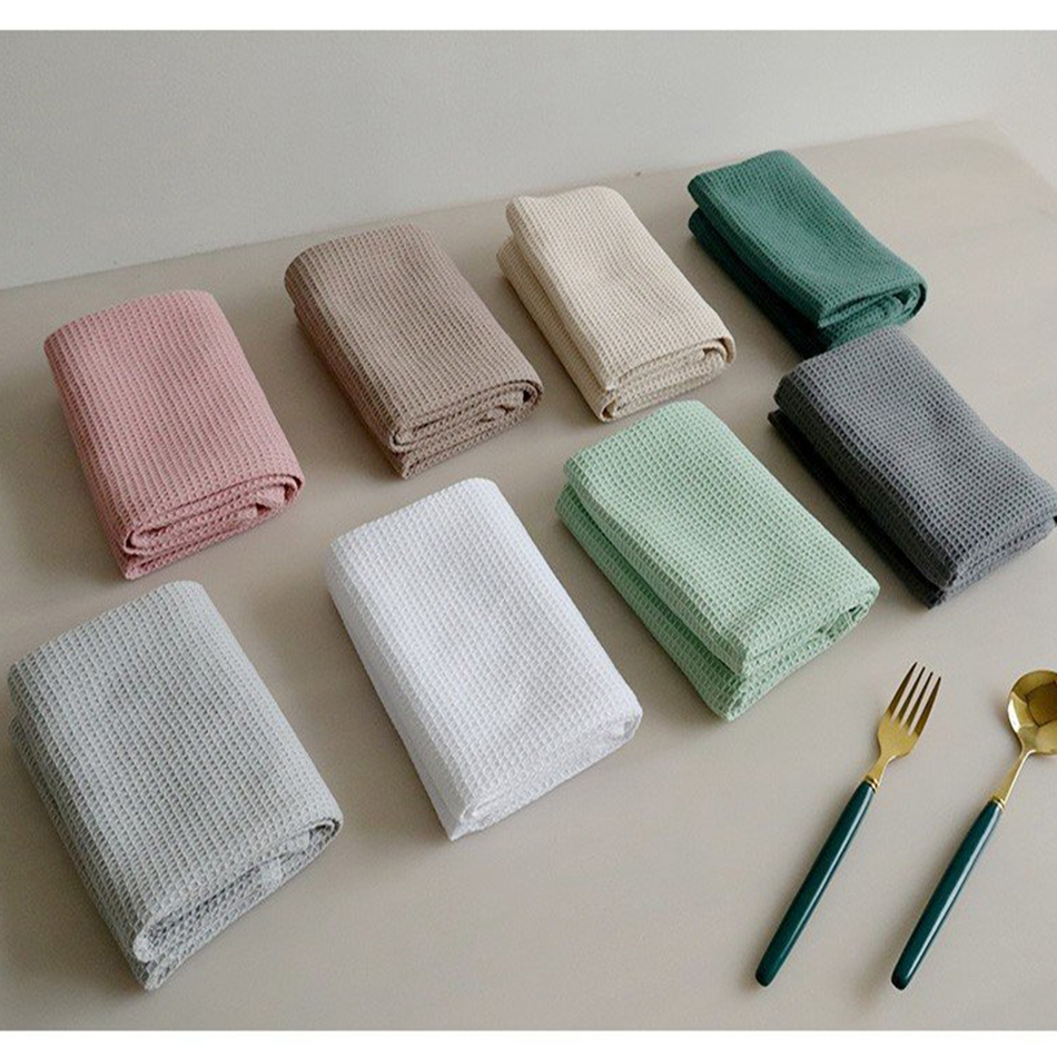 1/4PCS Cotton Waffle Weave Napkins, Absorbent Teatowel Dinner Table Reusable Towel,Kitchen Household Durable Cloth,17x25Inch