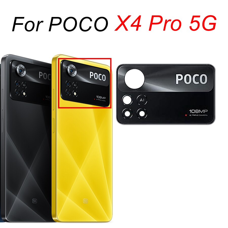 Oryginalny tylna kamera szkło do POCO F3 F1 F2 Pro X3 NFC F4 GT M3 M4 X4 Pro 5G główna kamera szklana osłona obiektywu wymiana: Poco X4 Pro 5G