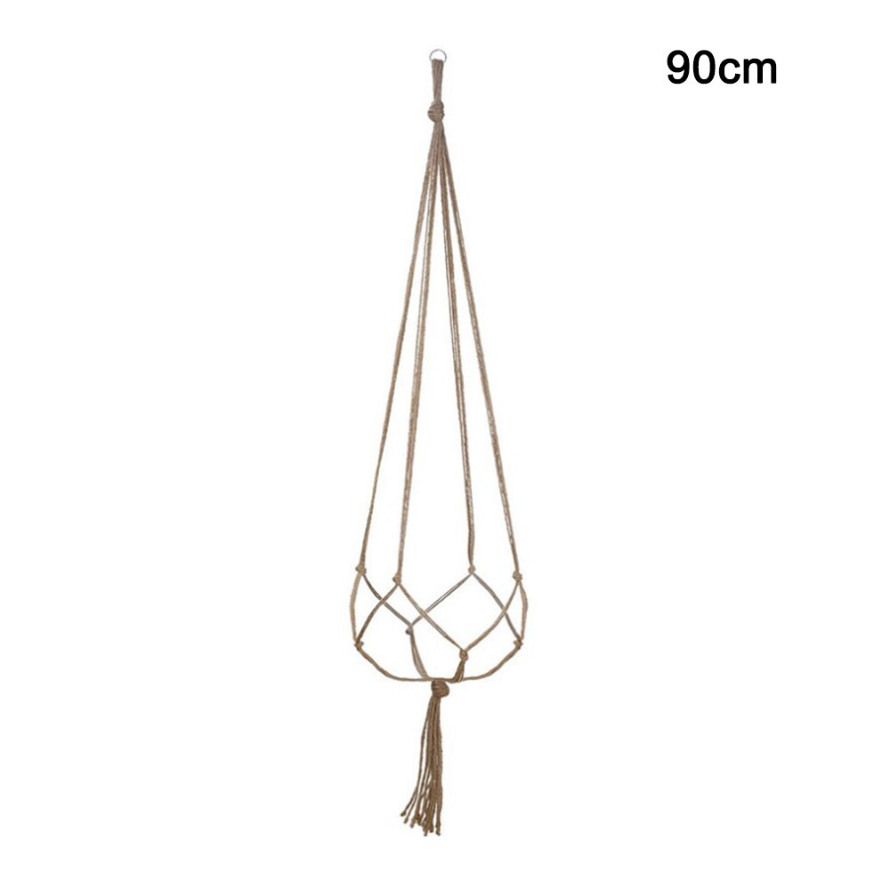 Hanging Baskets Macrame Plant Hanger Flower Pot Holder Hanger Wall Decoration Countyard Garden Jute Rope Braided Craft: 90cm