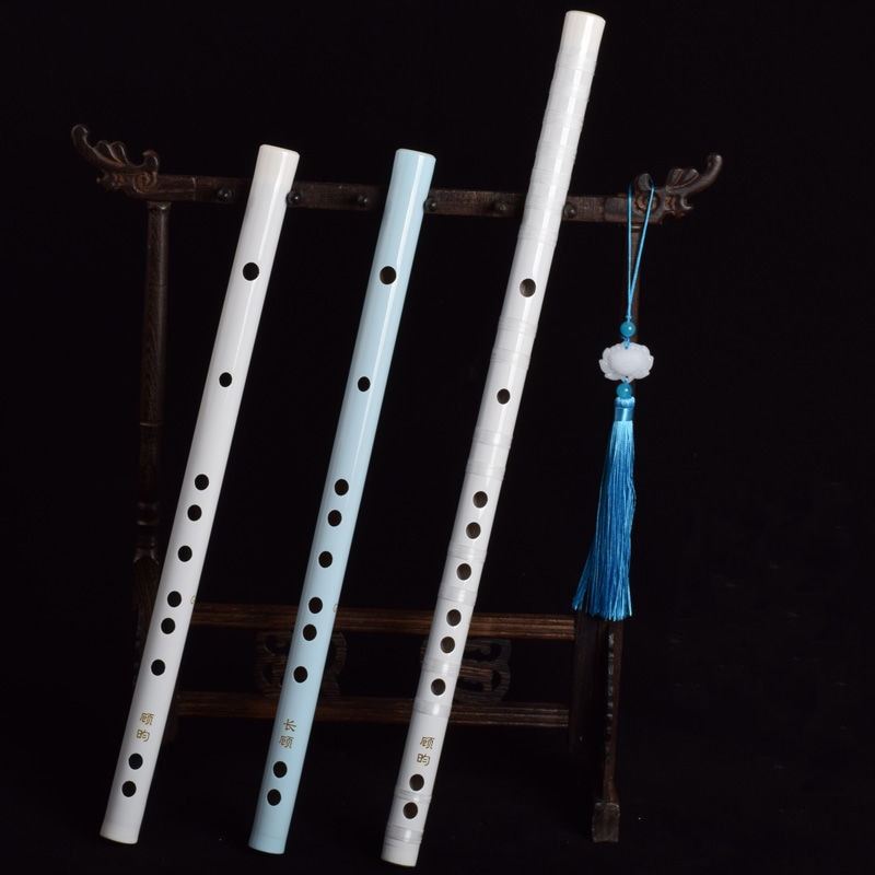 Professionele Houtblazers Fluiten Chinese Traditionele Klassieke Dizi Bamboefluit Cosplay Wit Blauw Fluit Met Accessoires