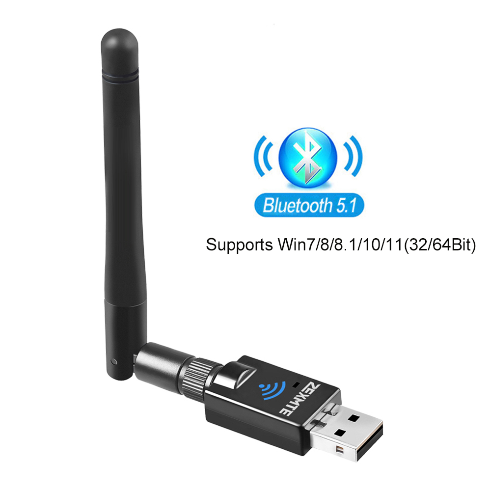 Zexmte 150M Adapter Bluetooth dwuzakresowy nadajnik USB 5.1 Bluetooth odbiornik Audio darmowego sterownika dla wygranej 10/11 Adaptador: WHITE