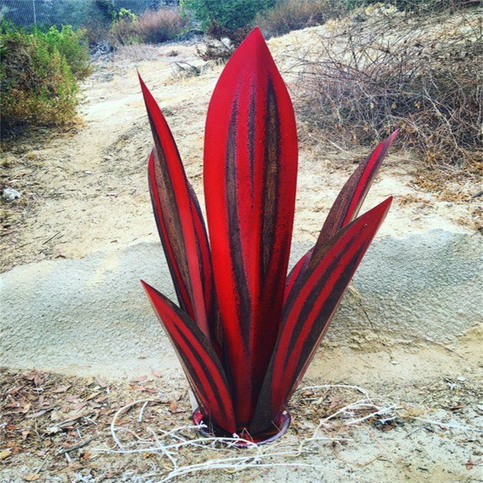 31cm Diy Art Tequila Rustic Sculpture Garden Decoration Outdoor Yard Sculpture Home Decor, Tuin Decoratie, Jardin, 9 Leaves