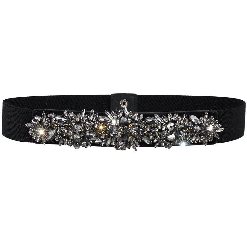 Cinturón de vestido de noche blanco y negro, cristal hecho a mano, Diamante de imitación, cinturón de boda para novia, adorno de cuentas, fajín, accesorio B67