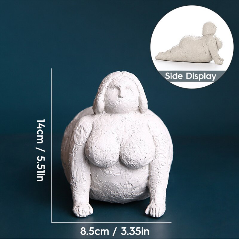 Abstract Fat Lady Figurines Art Yoga Plump Women Statues Resin Female Character Tabletop Decor Crafts Home Decoration Ornaments: S-02