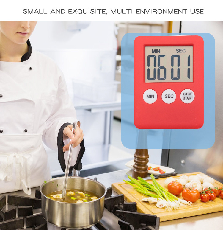 Lcd digital skærm køkken timer firkantet madlavning nedtælling alarm magnet ur søvn stopur ur timer timer optælling