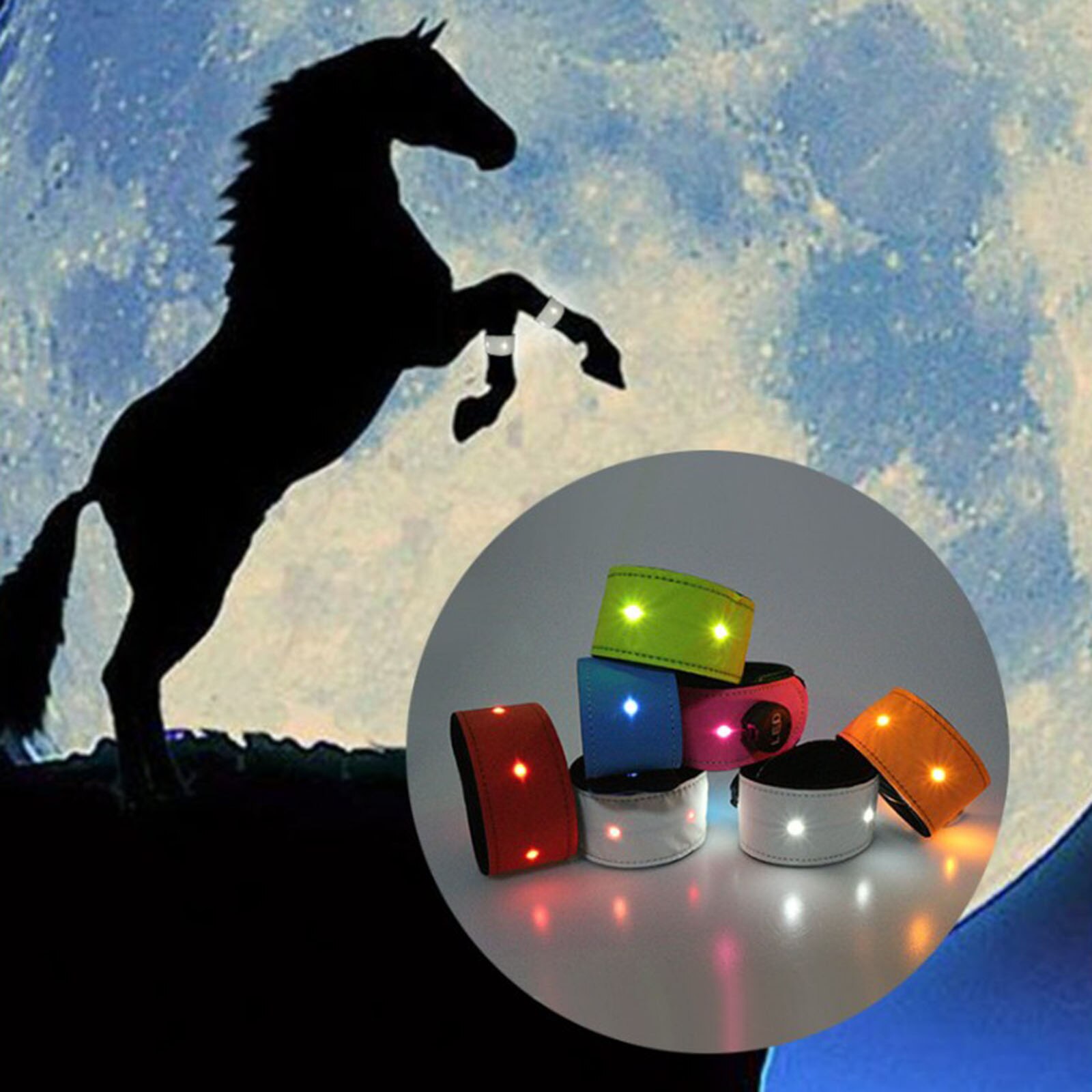 LED Leucht Pferd Bein Schutz Gürtel leuchtend Ausrügestochen Reflektierende Bein Knöchel Gurt Nacht gehen Pferd Reiten