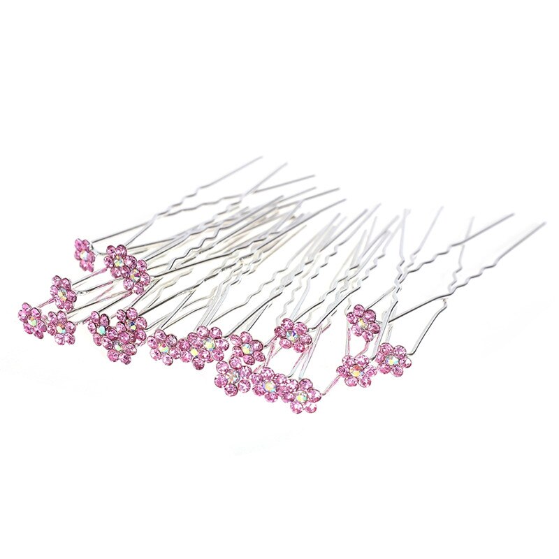 40 pz/lotto Da Sposa Capelli di Pin Trasparente Con Strass di Cristallo Del Fiore della Rosa Ornamenti per Capelli Clip Barrettes Gioielli: E