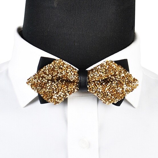 PYJTRL Luxury Diamond Bow Tie Glitter Crystal Rhinestone Men Tuxedo Bow Tie Triangle Adjustable for Wedding Party: Type 542613