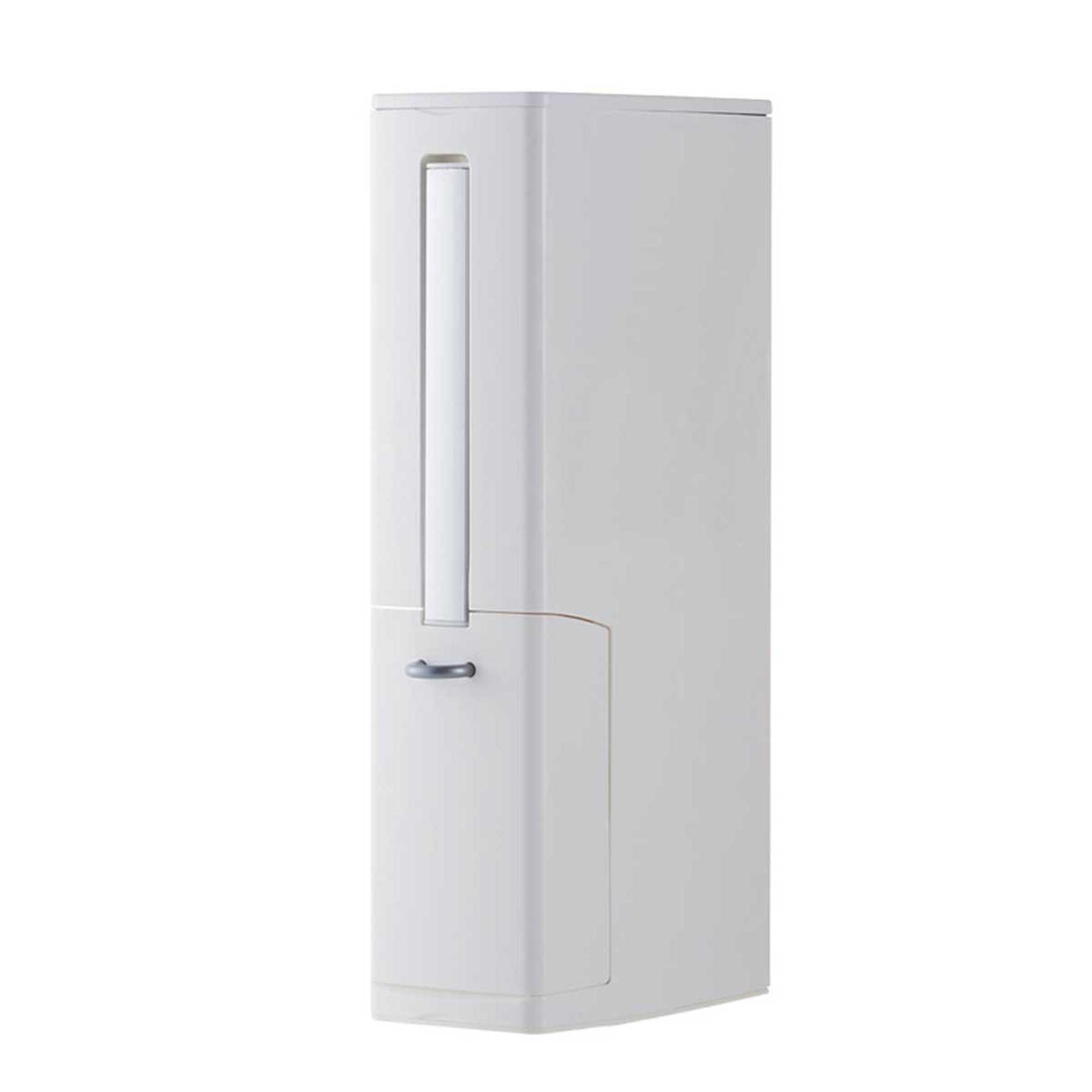 Bathroom Waste Bins Set Trash Bucket Plastic with Toilet Brush Bathroom Dustbin Trash Cans Garbage Bucket Garbage Bag Dispenser: White