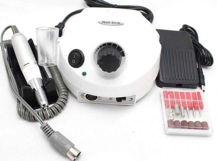 Broca de unhas elétrica de 35000rpm, máquina para manicure e pedicure, kits, ferramentas para lixa de unha, broca de esmalte: White