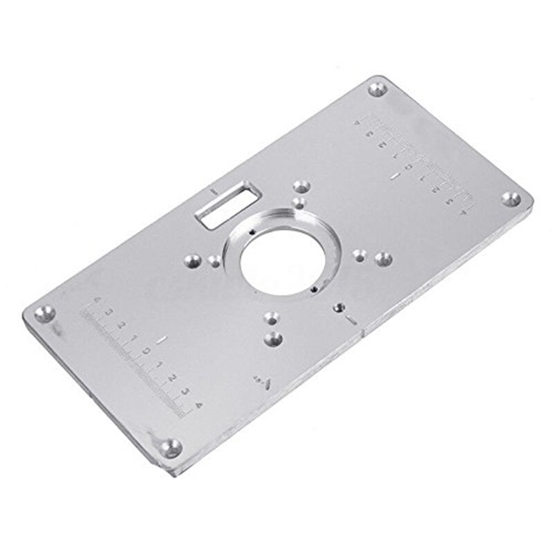 Router bordplade 700c aluminium router bordindsatsplade  + 4 ringskruer til træbænke , 235mm x 120mm x 8mm(9.3 tommer