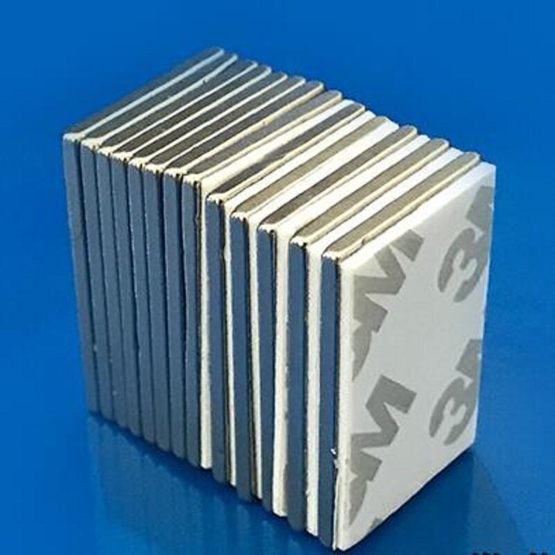 N35 neodym magnet med 3m lim små blok super stærk permanent magnetisk klæbende tape bar mini køleskab magnet