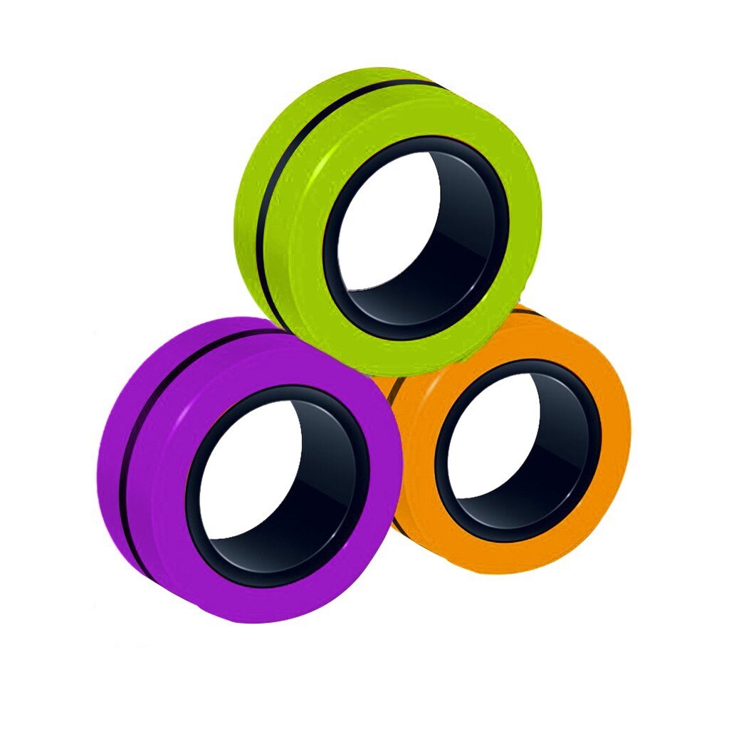 Stress Relief Magnetic Ringe Zappeln Spielzeug für Angst Anti-Stress Roller Fingertip Spielzeug Erwachsene Kinder Finger Spinner Magie Ringe