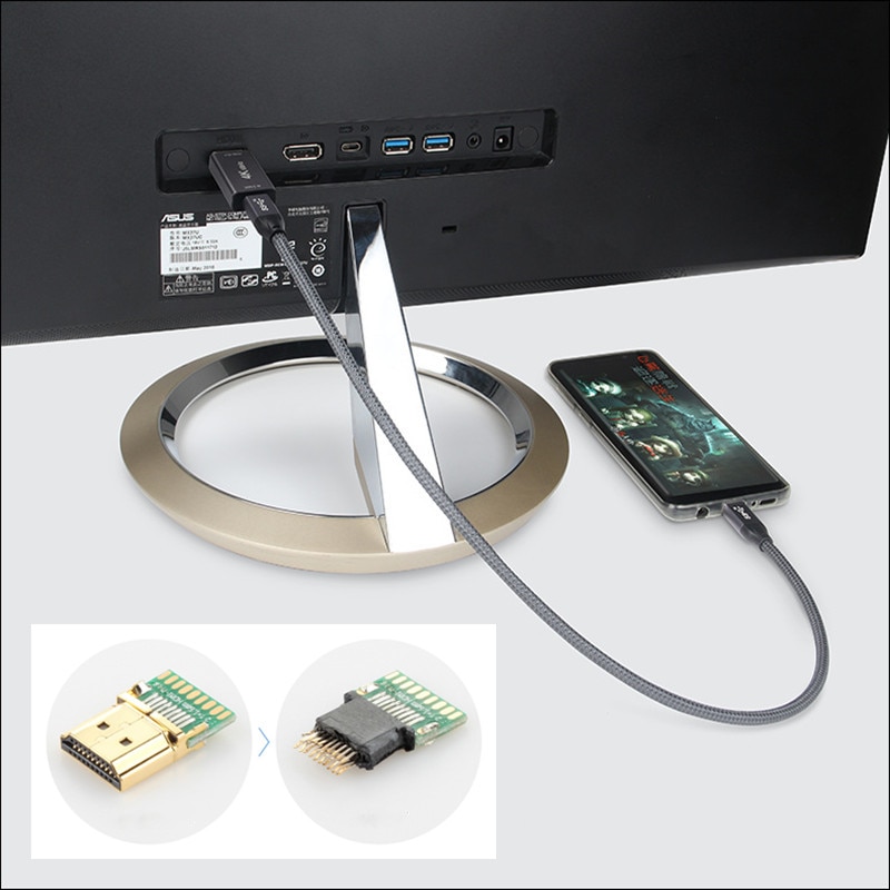 USB C Female to HDMI-compatible Male Adapter Converter 4K@60Hz For mobile phone 、Laptop connected to the Monitor Product