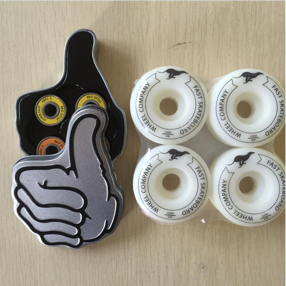 Pro Bro style skateboarding bearing ABEC-3with Multi 51-53MM 100a &101a Skate Wheels for street skateboarding: Fast 52