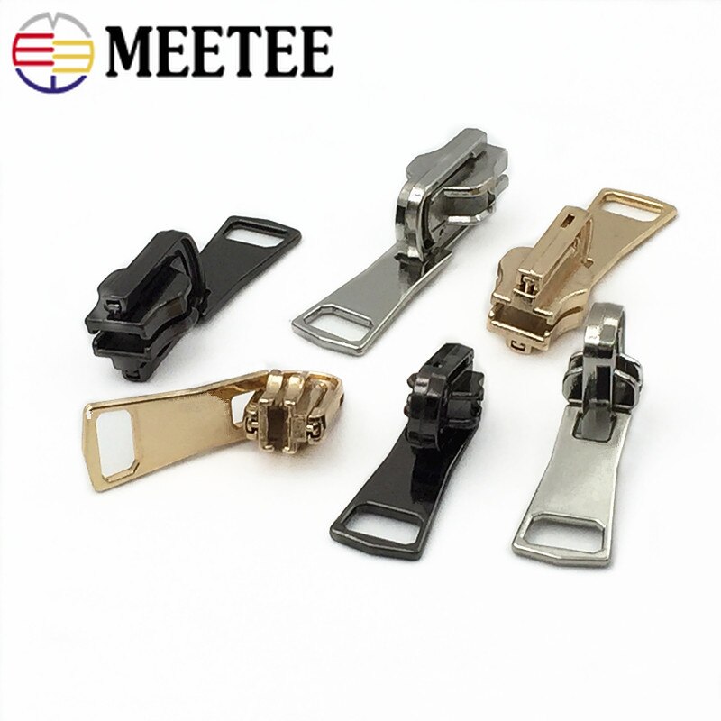 5pcs Double-sided Zipper Sliders for 5# 8# Metal Rotatable Zippers Puller Jackets Clothes Head Zip Repair Kit Sewing Accessories