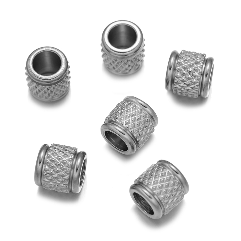 Lot de 10 perles en acier inoxydable pour fabrication de