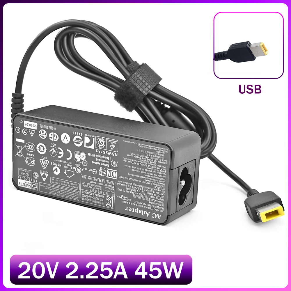 Chargeur adaptateur secteur pour ordinateur portable Lenovo, ThinkSub, ADLX45NLC3, ADLX45NDC3A, ADLX45NCC3A, 0C19880, 59370508, ADLX45NLC3A, 20V, 2,25 A, 45W