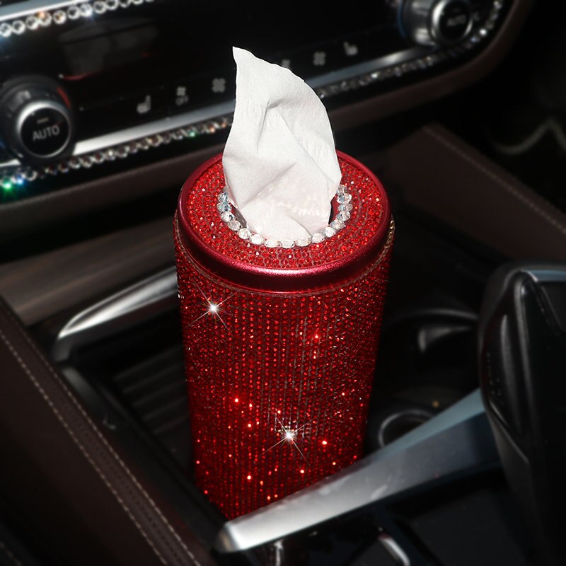 Car Crystal Diamond Tissue Box Diamante Block Type Home Office Hotel Car Luxury Rhinestone Tissue Paper Box Girls Women: Red