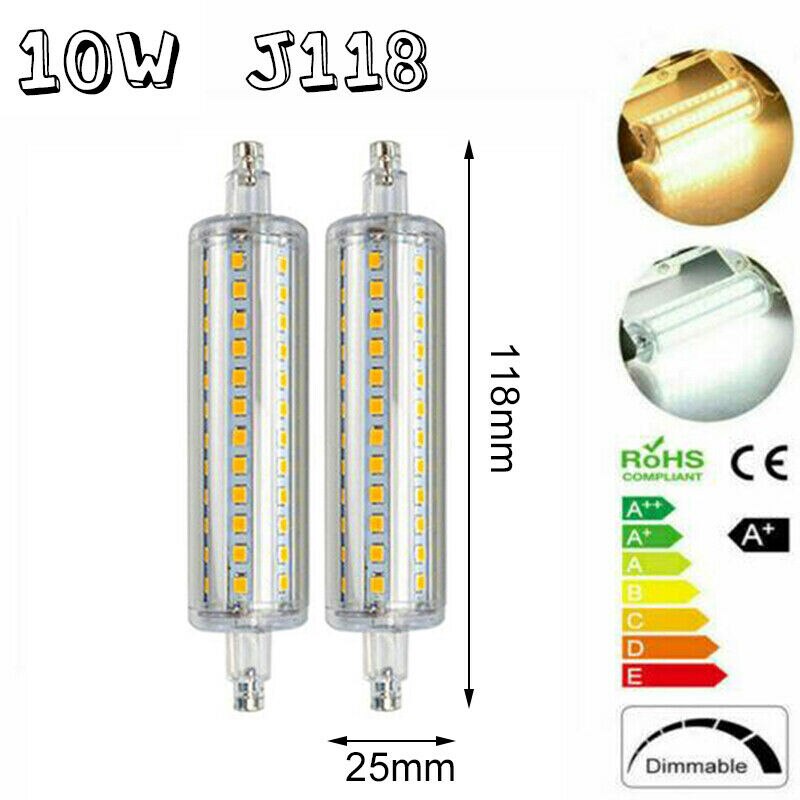 R7S bombilla LED para lámpara 5W 10W 2835 luz Led blanco cálido/blanco frío foco 360 grados AC85-265V Luz de enchufe Horizontal: 02 / Warm White Dimmable