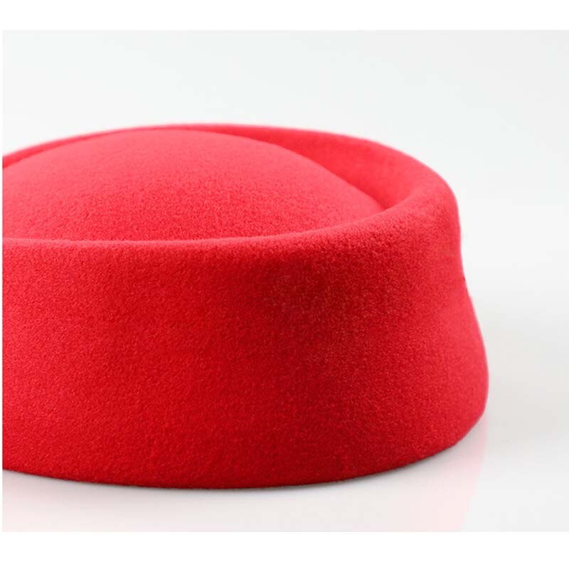 Gode kvinder uld kasket stewardesse pilleæske hat filt baret dråbefascinator base sød