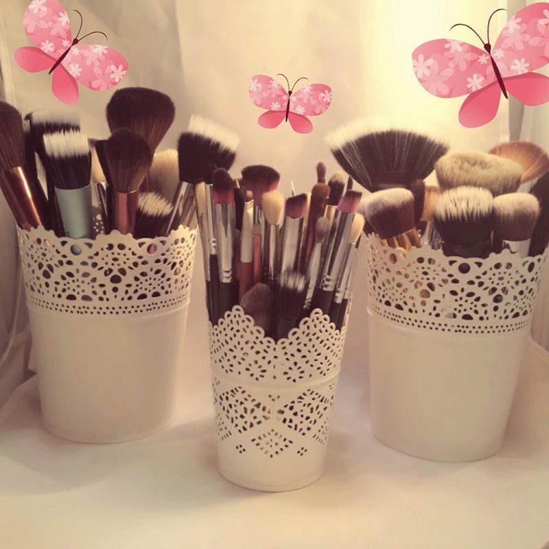 Hul kosmetisk børsteboks makeup børster cylinderholder opbevaring tom holder kosmetisk børstepose børster tilrettelægger make-up værktøj
