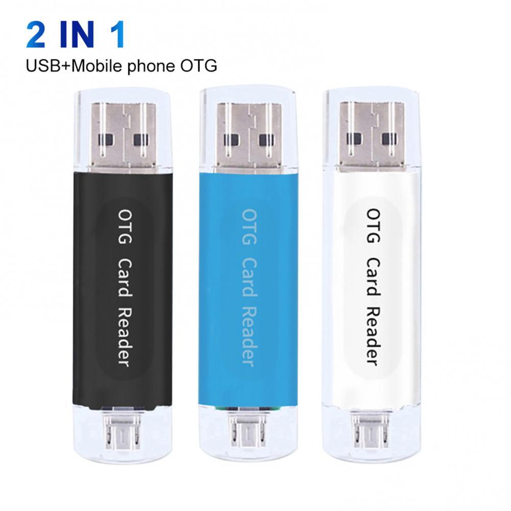 2 in 1 USB 2.0 Phone OTG Dual TF SD Card Reader Adapter for PC Computer Android
