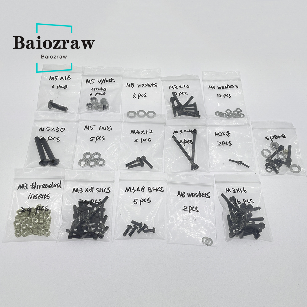 Baiozraw Enraged Rabbit Carrot Feeder (ERCF) MMU Screws Full Kit DIY Project Fasteners Screws Nuts Full Kit for Voron3D Parts