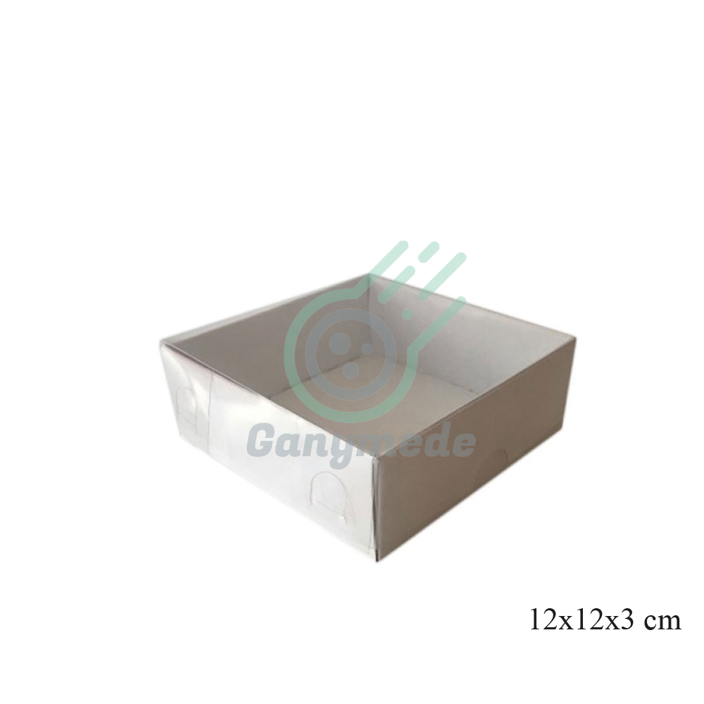 Ganymede Cardboard box with a transparent lid.