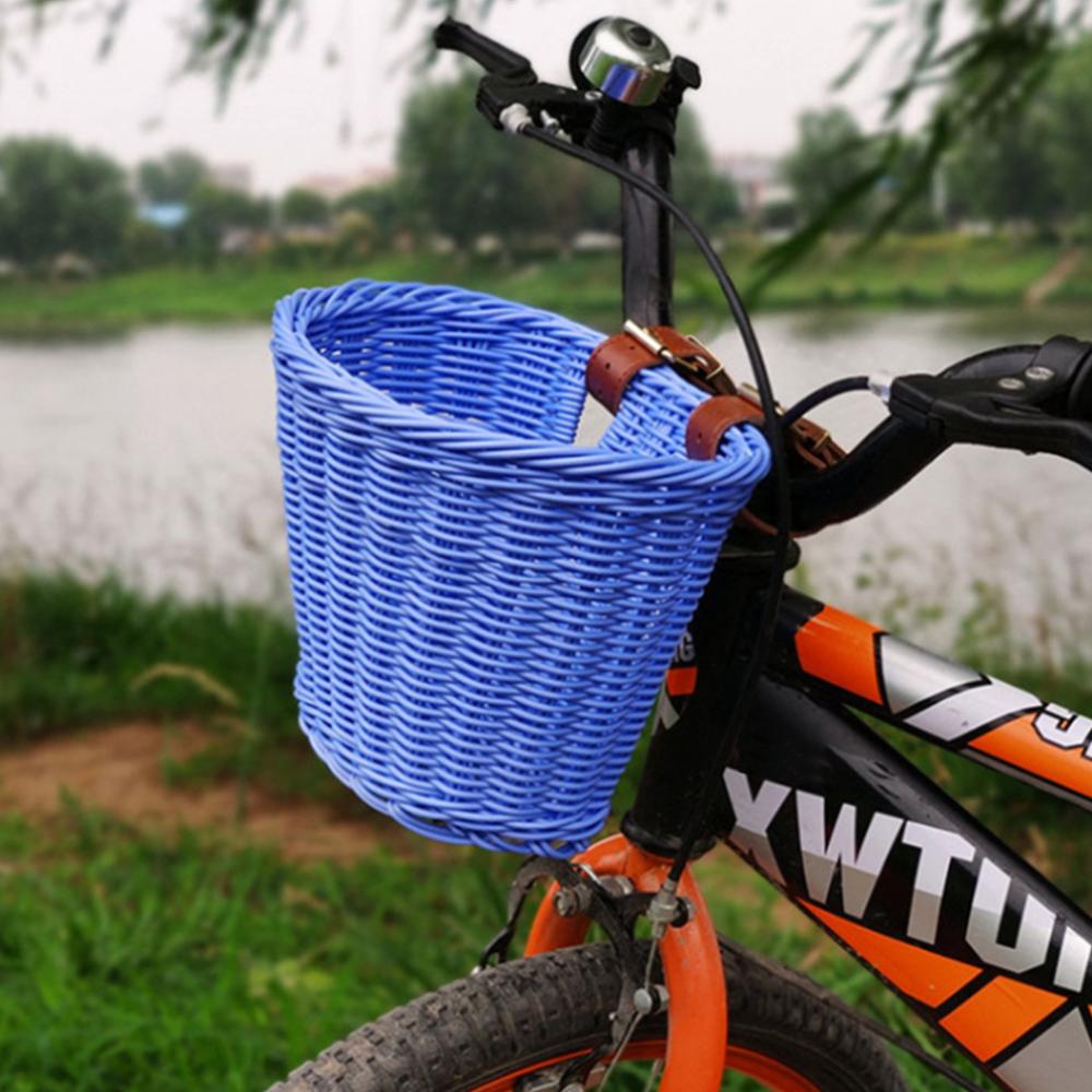 Yiida Handgemaakte geweven fietsmand, fiets voorhandvat rotan vintage rieten fietsmanden, kinderen voorstuur fietsmand voor jongens en meisjes fietsen