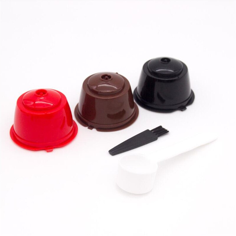 5pcs/set Reusable Coffee Capsule Filter Cup for Nescafe Dolce Gusto Refillable Caps Spoon Brush Filter Baskets Pod Taste Sweet: 3