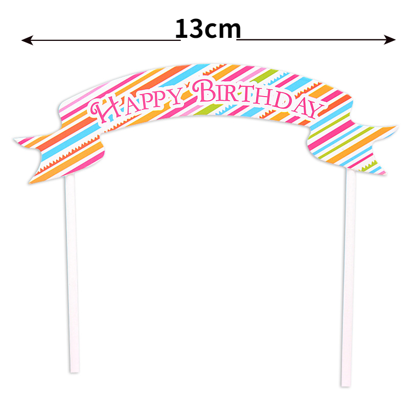 Happy Birthday Cake Topper Mermaid Flower Rainbow Banner Cupcake Topper Baby Shower Happy Birthday Baking Dessert Party Favors