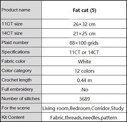 Fat cat (5) cross stitch kit bird winter snow 18ct 14ct 11ct count printed embroidery DIY handmade needlework craft free ship