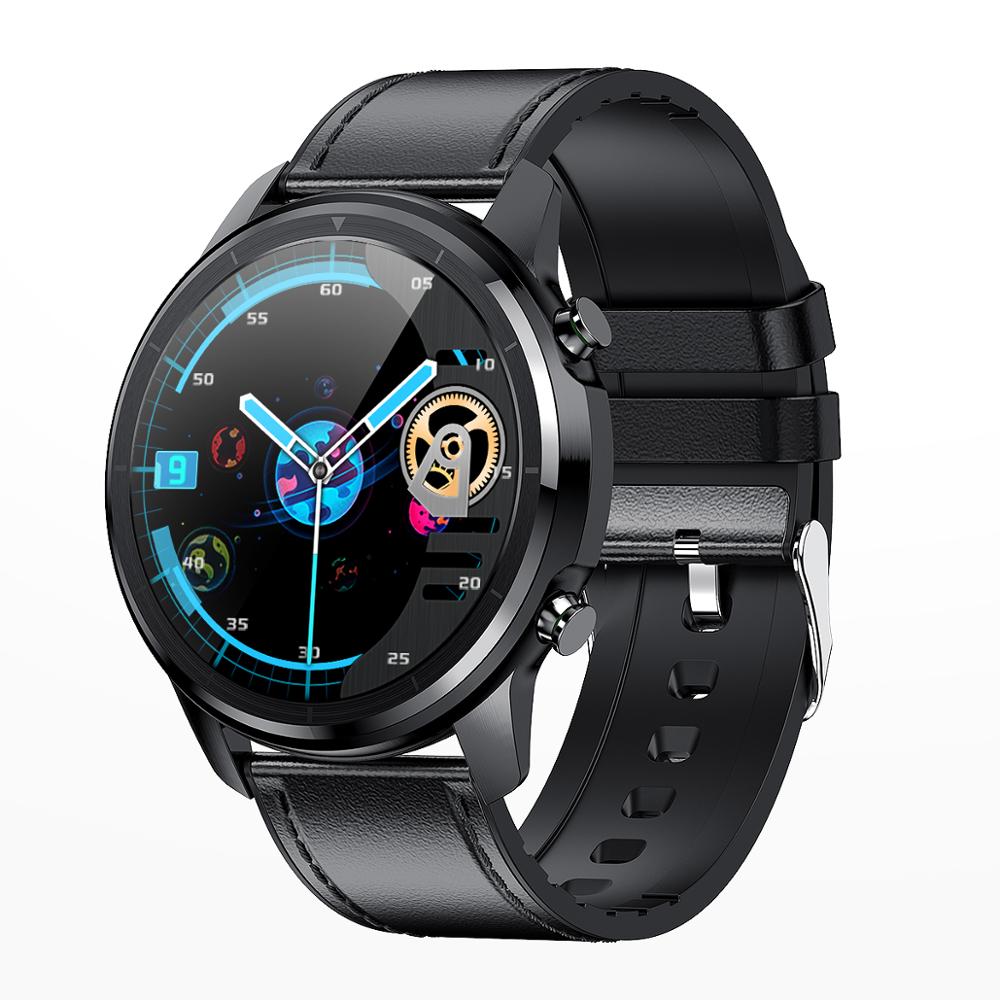 LEMFO montre intelligente fréquence cardiaque pression artérielle oxygène plein rond HD écran tactile 360*360 affichage météo Smartwatch affaires: black black