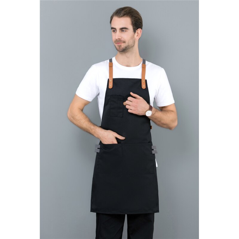 1pcs Short Half Apron Denim Restaurant Hotel Waist Chef Apron Bar Pub Kitchen Cafe Server Waiter Waitress Cook Apron Universal: 75x55cm black
