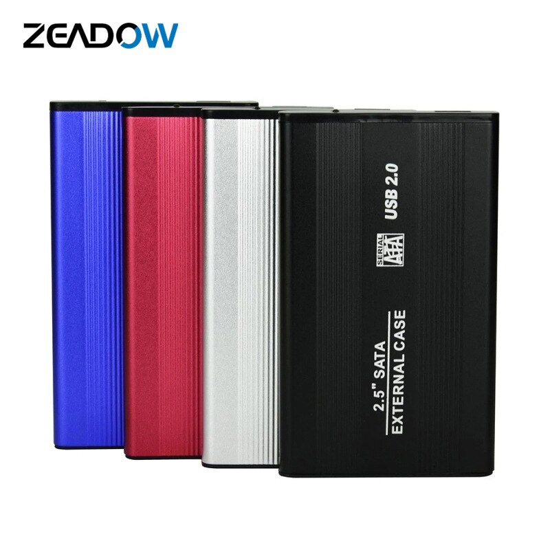 Aluminum 2.5 Inch External Hard Drive Disk Enclosure USB 2.0 to SATA HDD Case SSD Box For Laptop Drive Support 500G 1TB 2TB
