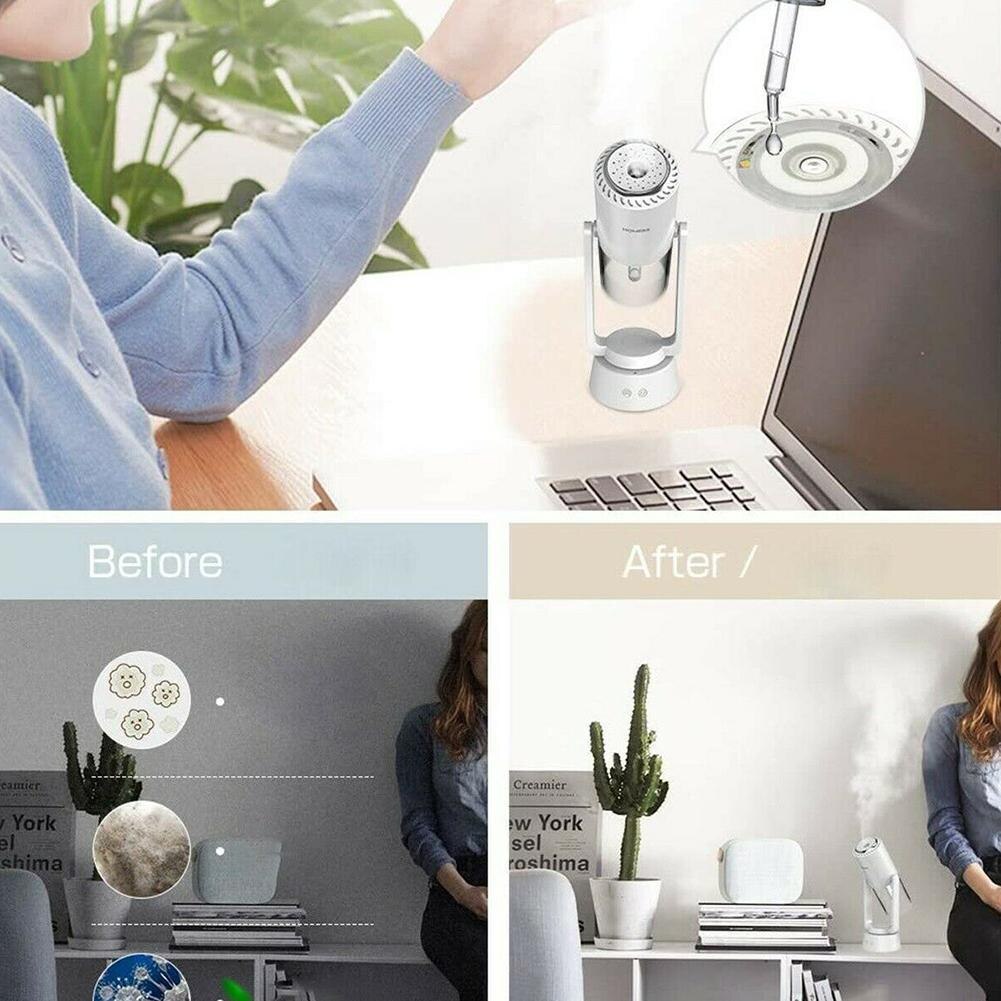 Portable Air Humidifier 230ml Scented Table Humidifier Anion Function 230ml Super Silent Wireless LED Lamp for Car Home