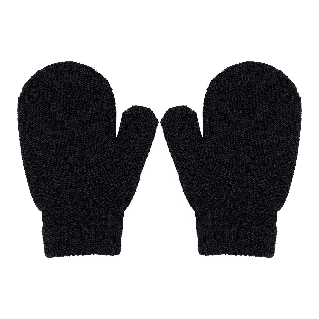 1 paar Baby Peuter Wanten Handschoenen Jongens Meisjes Winter Kinderen Cartoon Warme One Size Katoen Effen Leuke Zachte Sneeuw Buiten accessoires: Black