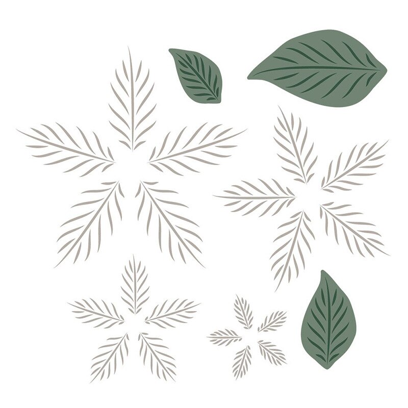 Metal Cutting Dies for Paper Card Album Christmas Poinsettia Embossing Decor Crafts Scrapbooking Hole Punch Stencil