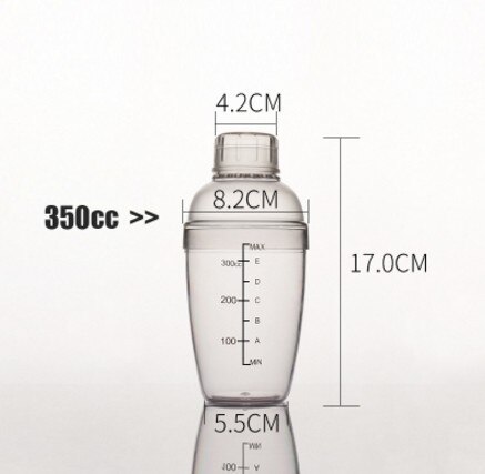 PC Shaker Cup Shaker with Scale Shaker Shaker Shaker Milk Teapot Juice Shaker Resin Shaker Shaker: New 350CC