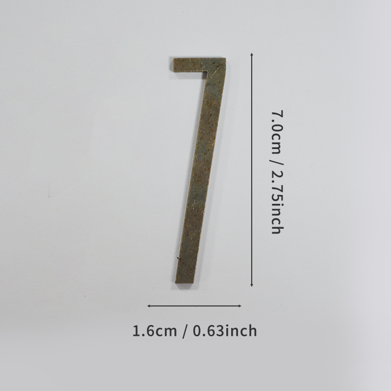 Bronzen deurnummer met magneten 7 cm metalen huisnummer appartement deurnummer voor buiten hotel thuis brievenbuslabel