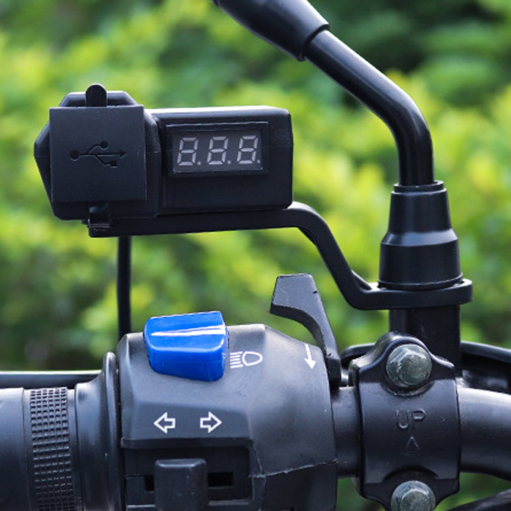 Adaptador de cargador de teléfono móvil para motocicleta, multifuncional, con USB Dual, voltímetro de silicona, ABS, accesorios de plástico para motocicleta
