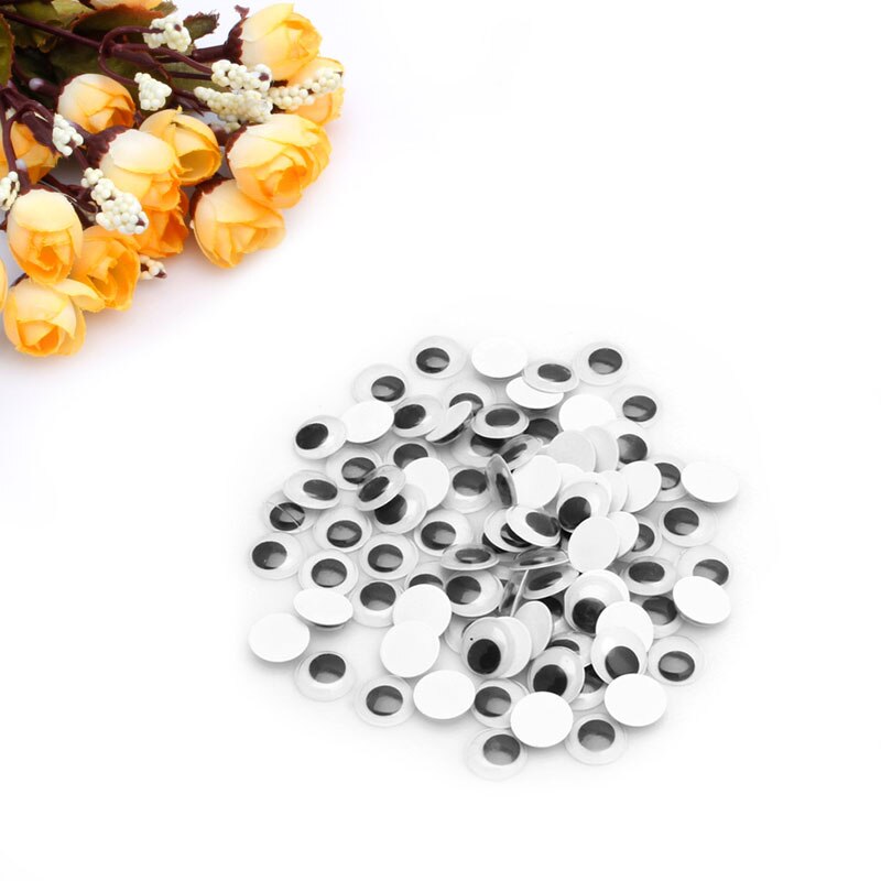 Paquete de 1 paquete (100 unidades) de 6-20mm, manualidades para Scrapbooking, con Wiggly, temblorosos ojos saltones, autoadhesivas, mixtas, novedad: 12mm
