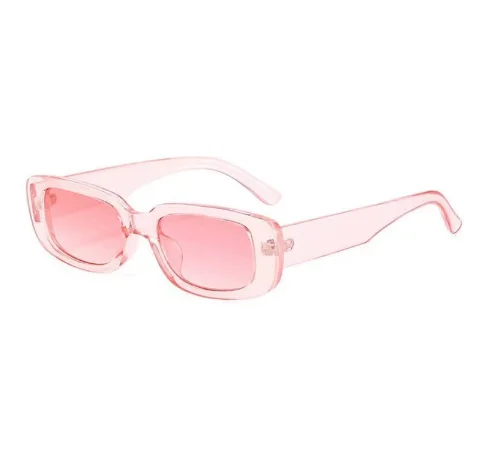 Vintage Sunglasses Women Brand Retro Rectangle Sun Glasses Female Ins Popular Colorful Square Eyewear: Pink