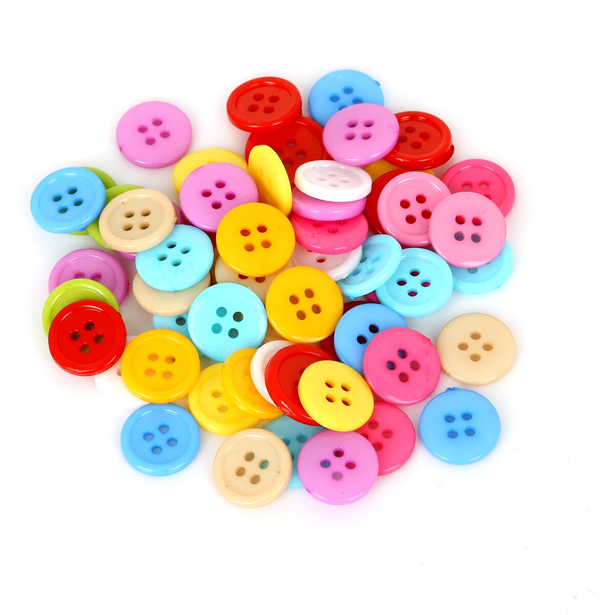 50Pcs Plastic Round Flatback Buttons Suit Coat Button Random Mixed Color DIY Sewing Crafts Scrapbook Accessories 15x2mm