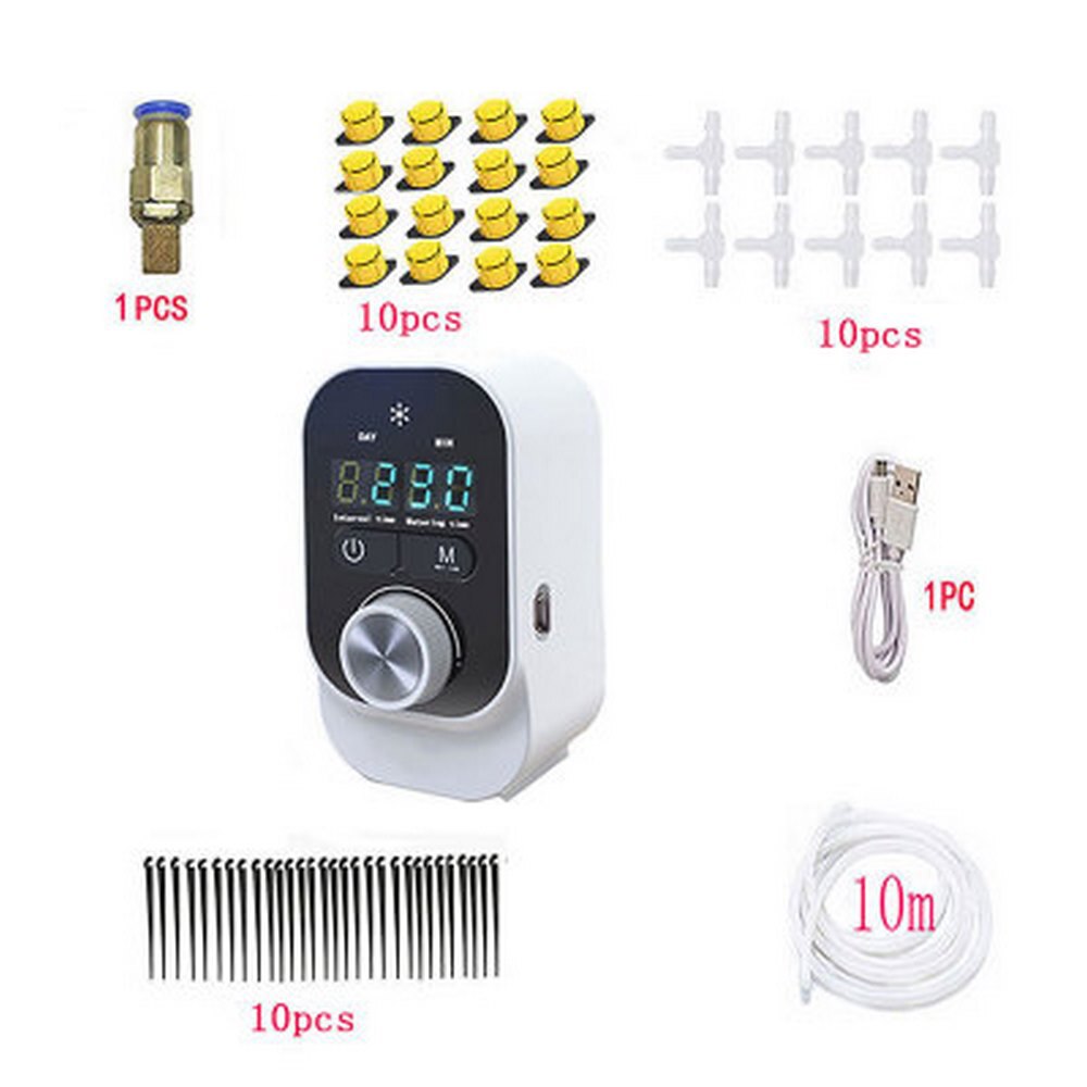 Temporizador de riego rotativo automático, dispositivo de regar, artefacto contador con memoria integrada, herramienta de jardinería: 10 meters 10 spray