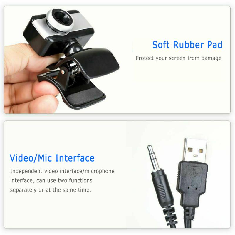 High-Definition Usb 2.0 Webcam High-Resolution Laptop Camera Built-In Microphone Noise Reduction Webcam ABS Rotatable Camera