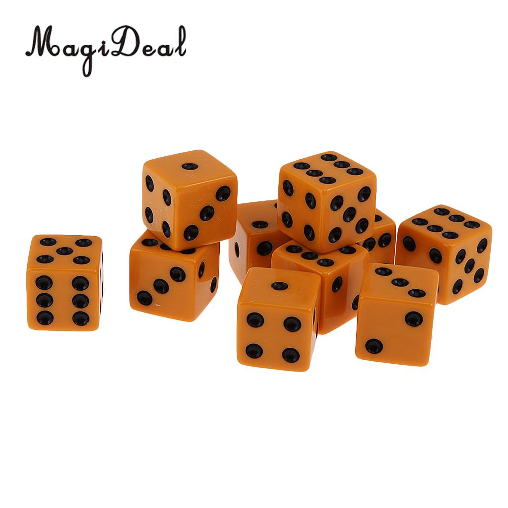 Magideal 10 st 18mm sexsidiga bar pub club party spot  d6 spela spel tärningsset ogenomskinligt leksakstillbehör 5 färger