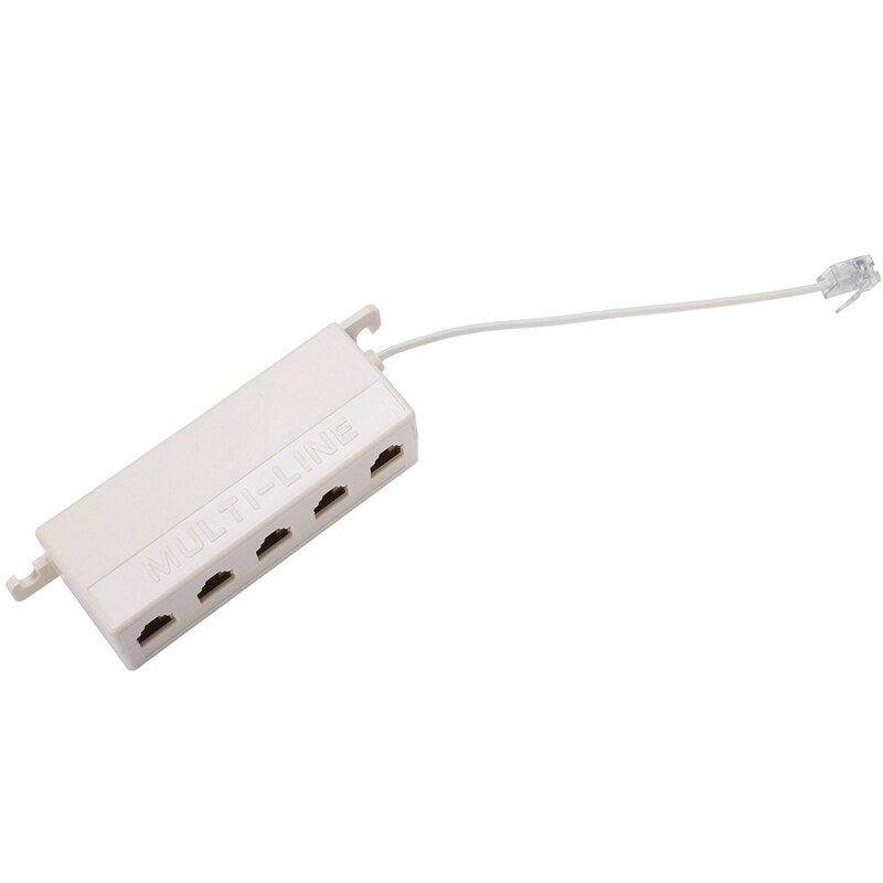 Beige RJ11 6P4C Stekker Naar 5 Poorten 6P2C Vrouwelijke Socket Telefoonlijn Splitter Adapter & RJ11 6P4C Telefoon Kabel koord